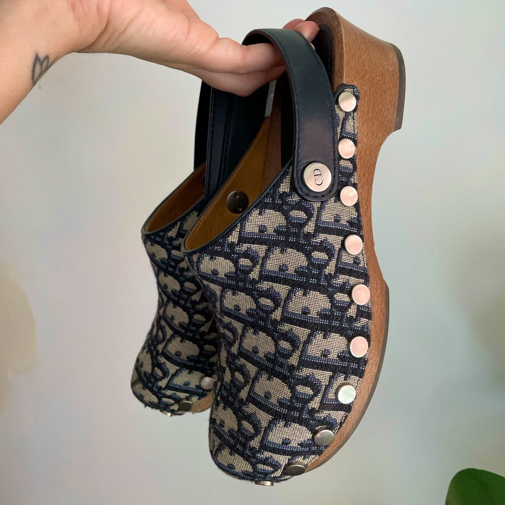Christian Dior Blue Oblique Clogs